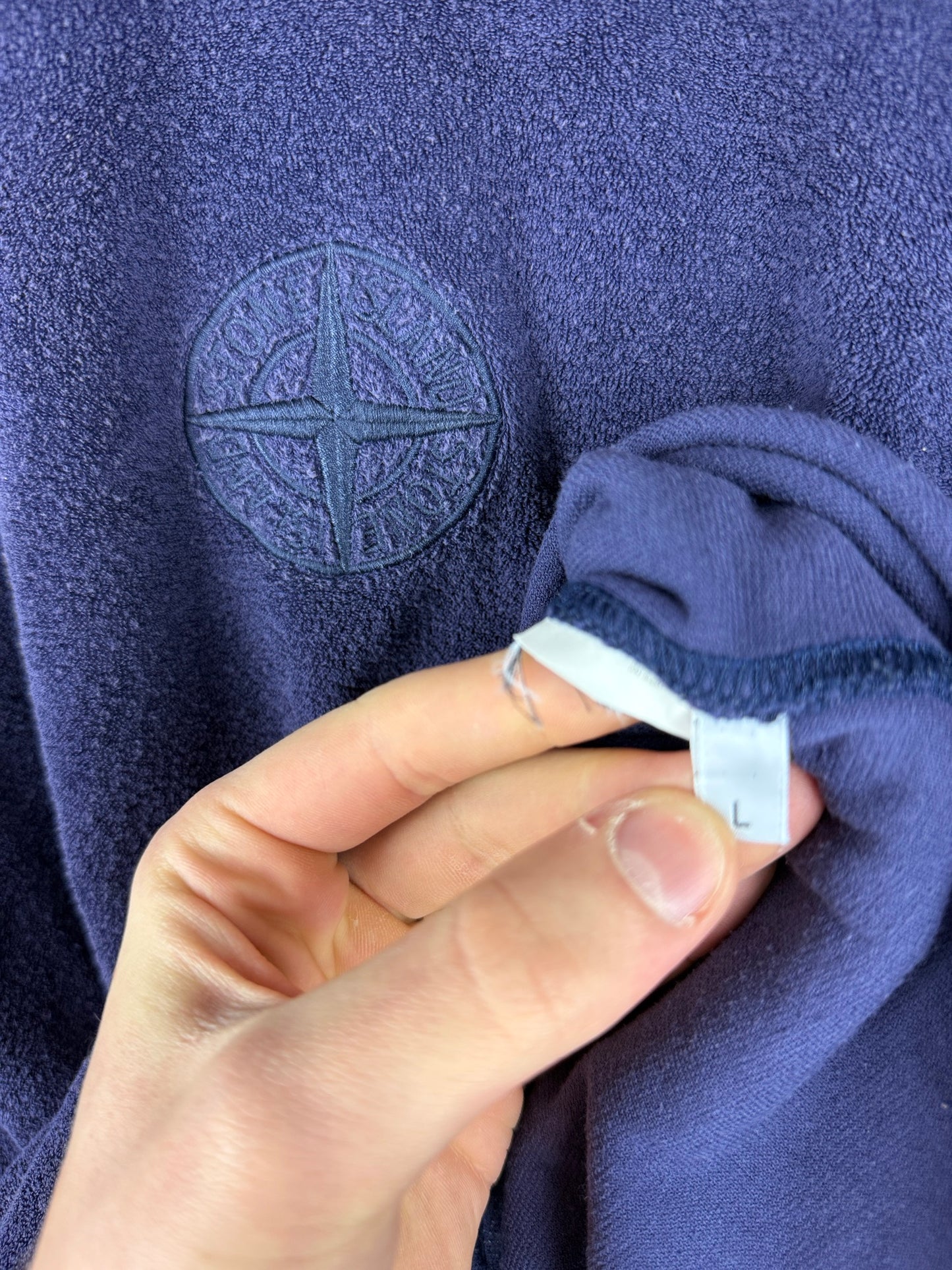 Maglione blu violaceo in ciniglia Stone Island - Taglia L