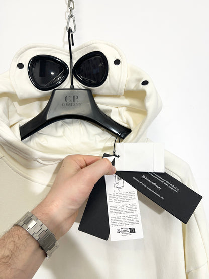 Felpa Goggle bianca con cappuccio C.P. Company (nuova con cartellino) - Taglia XL