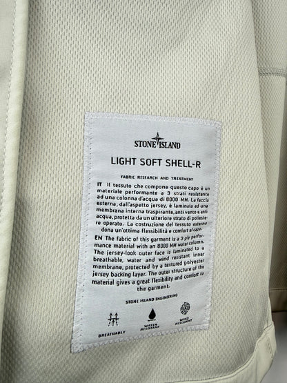 Giacca Light Soft Shell-R bianca con zip Stone Island - Taglia XXL