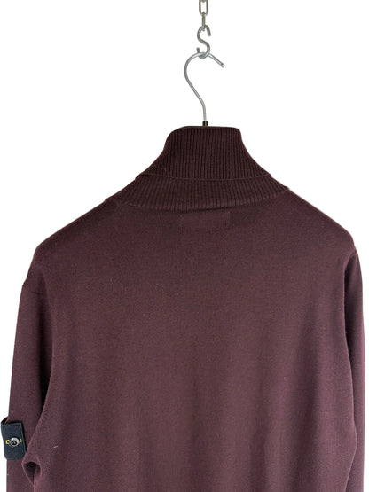 Bordeaux Stone Island Crewneck Sweater - Size L