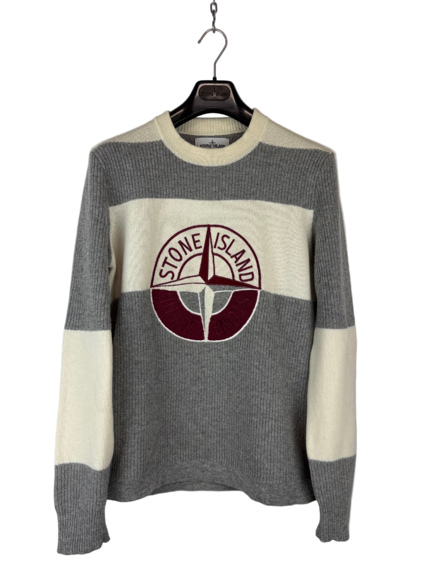Maglione in lana con logo ricamato Stone Island - Taglia M