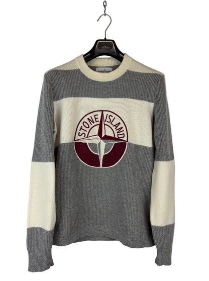 Maglione in lana con logo ricamato Stone Island - Taglia M