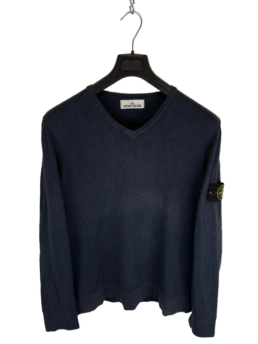 Maglione blu con scollo a V Stone Island - Taglia XL