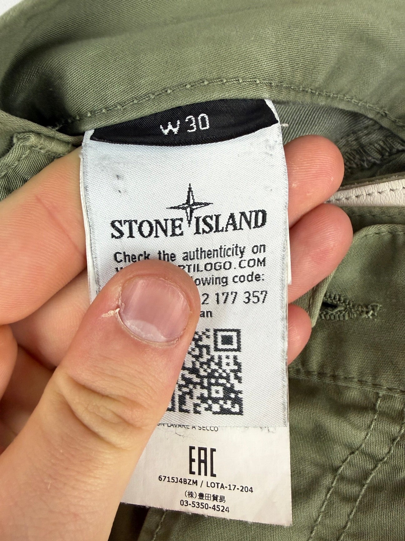 Jeans verdi Stone Island - Taglia W30