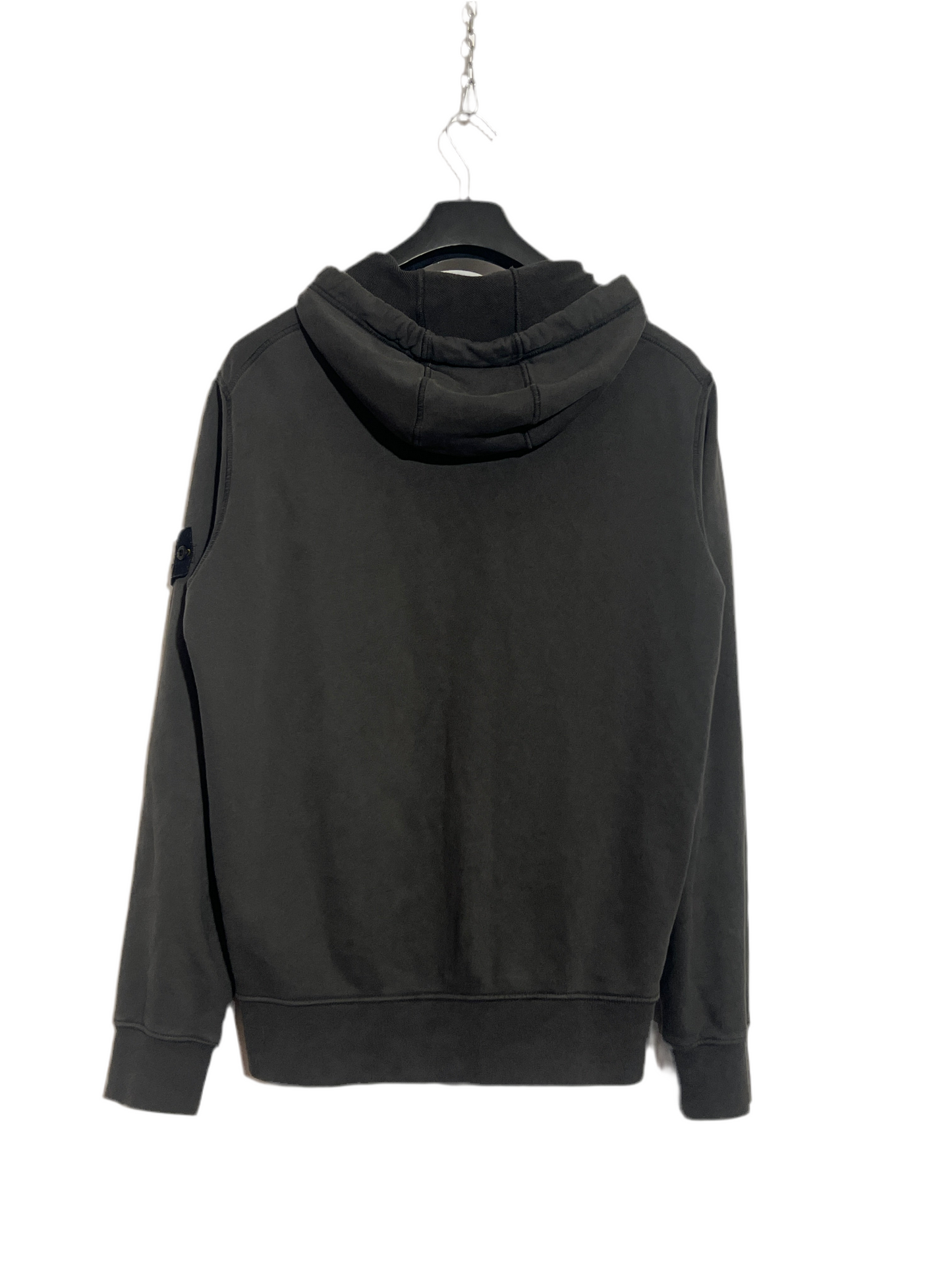 Felpa grigia antracite con zip e cappuccio Stone Island - Taglia L