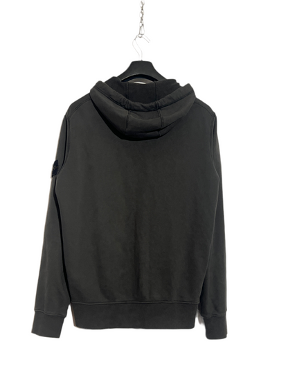 Felpa grigia antracite con zip e cappuccio Stone Island - Taglia L