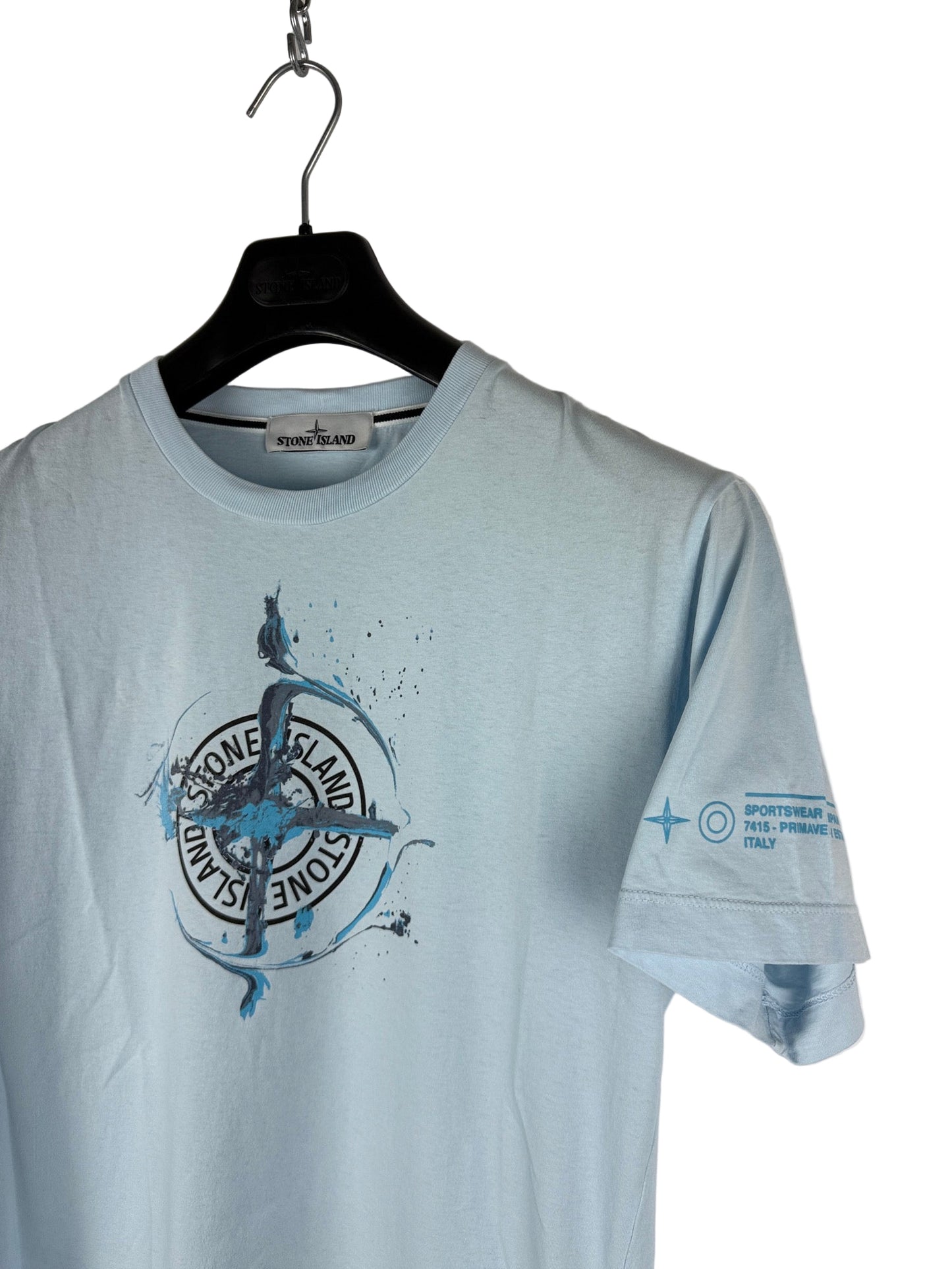 T-shirt azzurra con stampa Stone Island - Taglia M