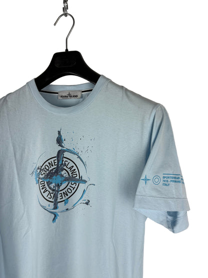 T-shirt azzurra con stampa Stone Island - Taglia M