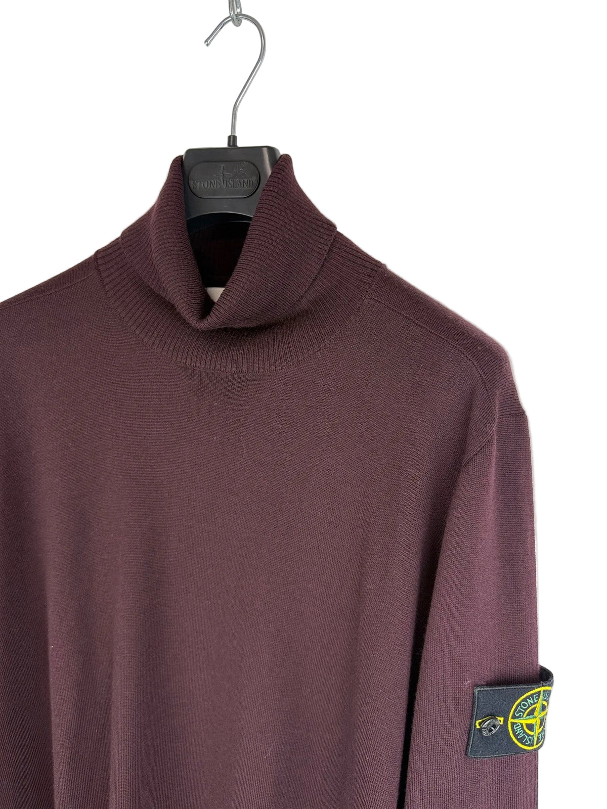 Bordeaux Stone Island Crewneck Sweater - Size L