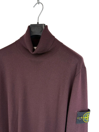 Bordeaux Stone Island Crewneck Sweater - Size L