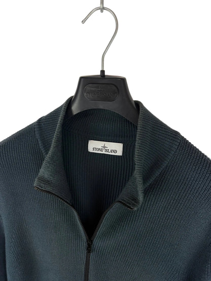 Maglione verde petrolio con zip Stone Island - Taglia M