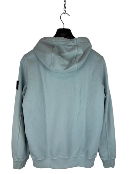 Felpa azzurra con zip e cappuccio Stone Island - Taglia M