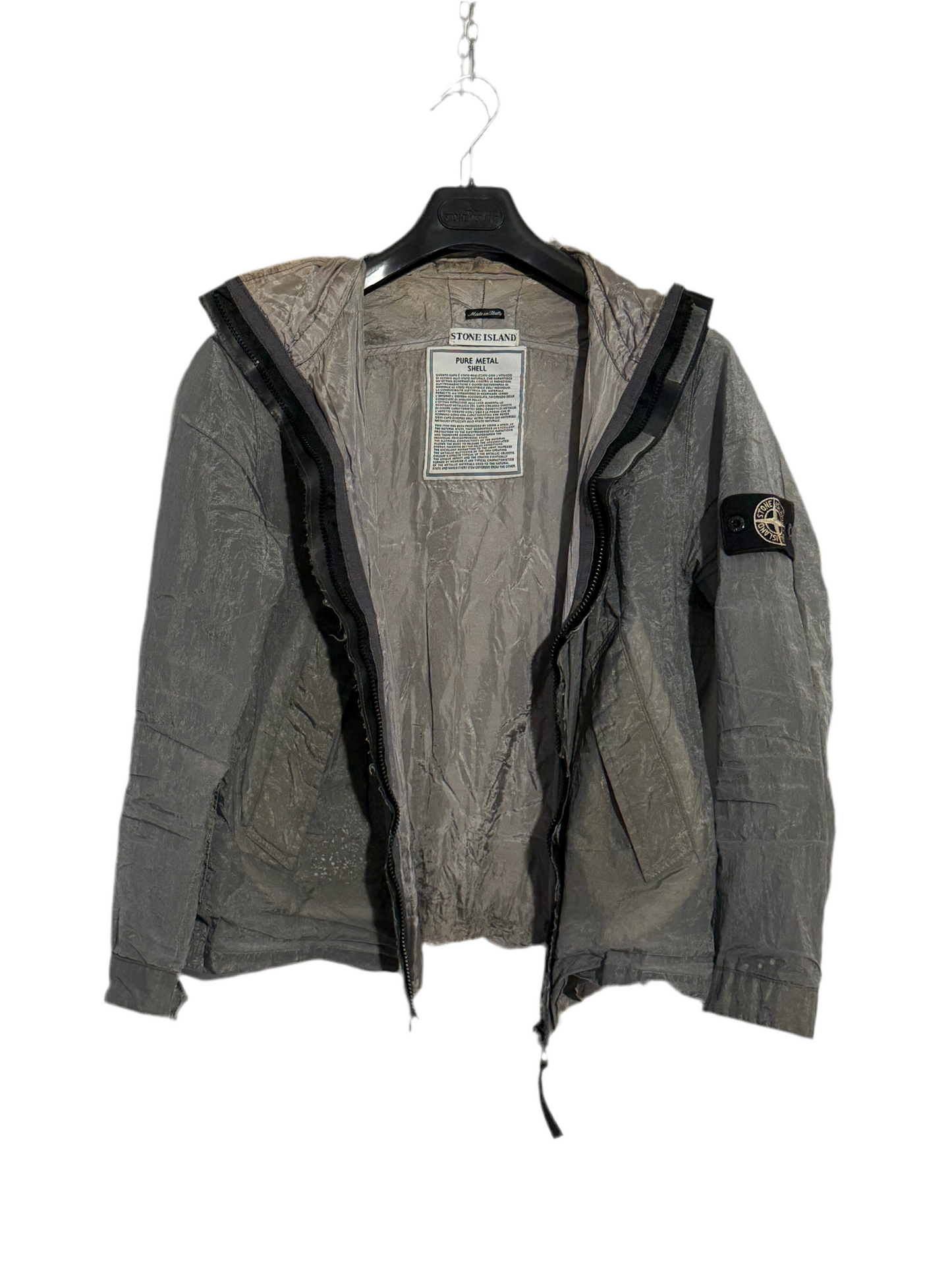 Giacca Vintage “Pure Metal Shell” del 2000 in Nylon metal Stone Island - Taglia M