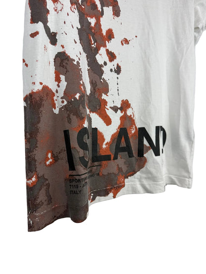 T-shirt bianca con stampa Stone Island - Taglia M