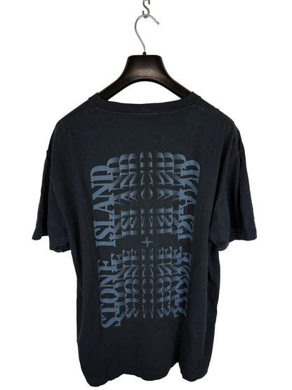 T-shirt nera con stampa Stone Island - Taglia XXL