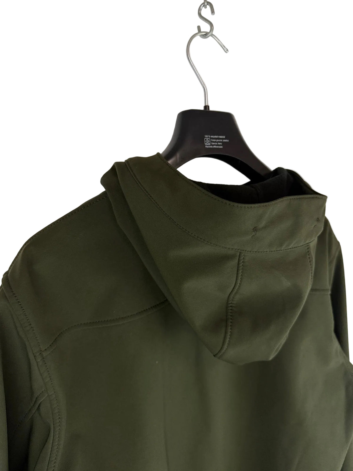 Giacca Soft Shell-R verde oliva con zip e cappuccio Stone Island - Taglia XL