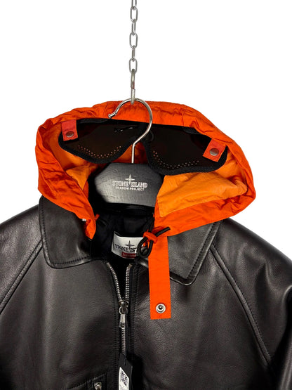 Giacca Helicopter Full Grain Leather Stone Island x Supreme (nuova con cartellino) - Taglia L