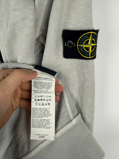 Felpa grigio chiaro con zip e cappuccio Stone Island - Taglia M