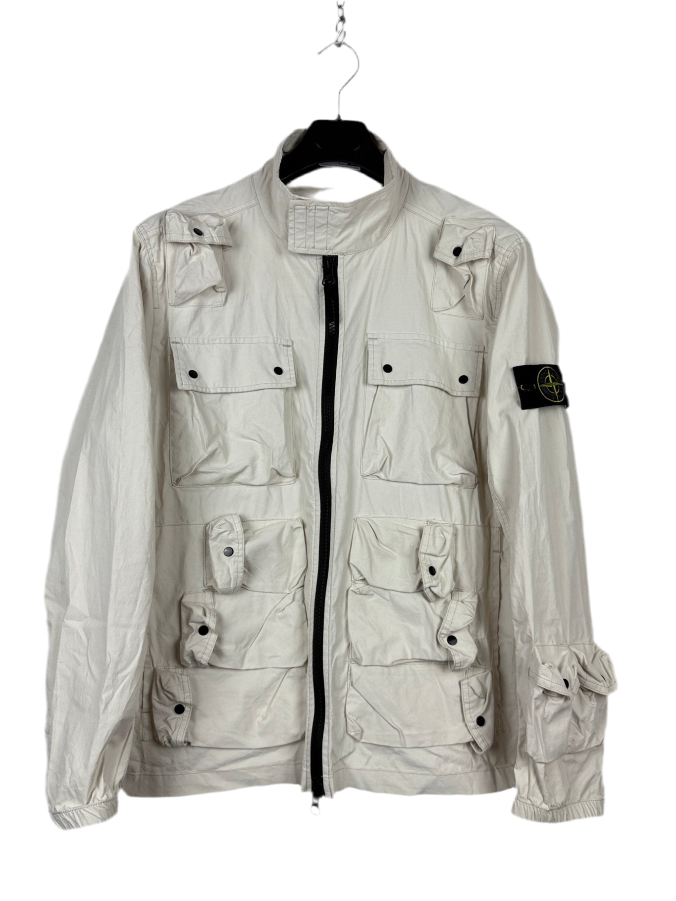 Giacca bianco-panna Canvas Placcato Stone Island - Taglia M