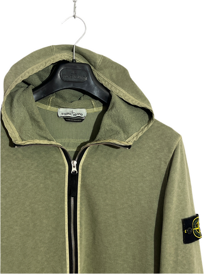 Felpa verde con zip e cappuccio Stone Island - Taglia L