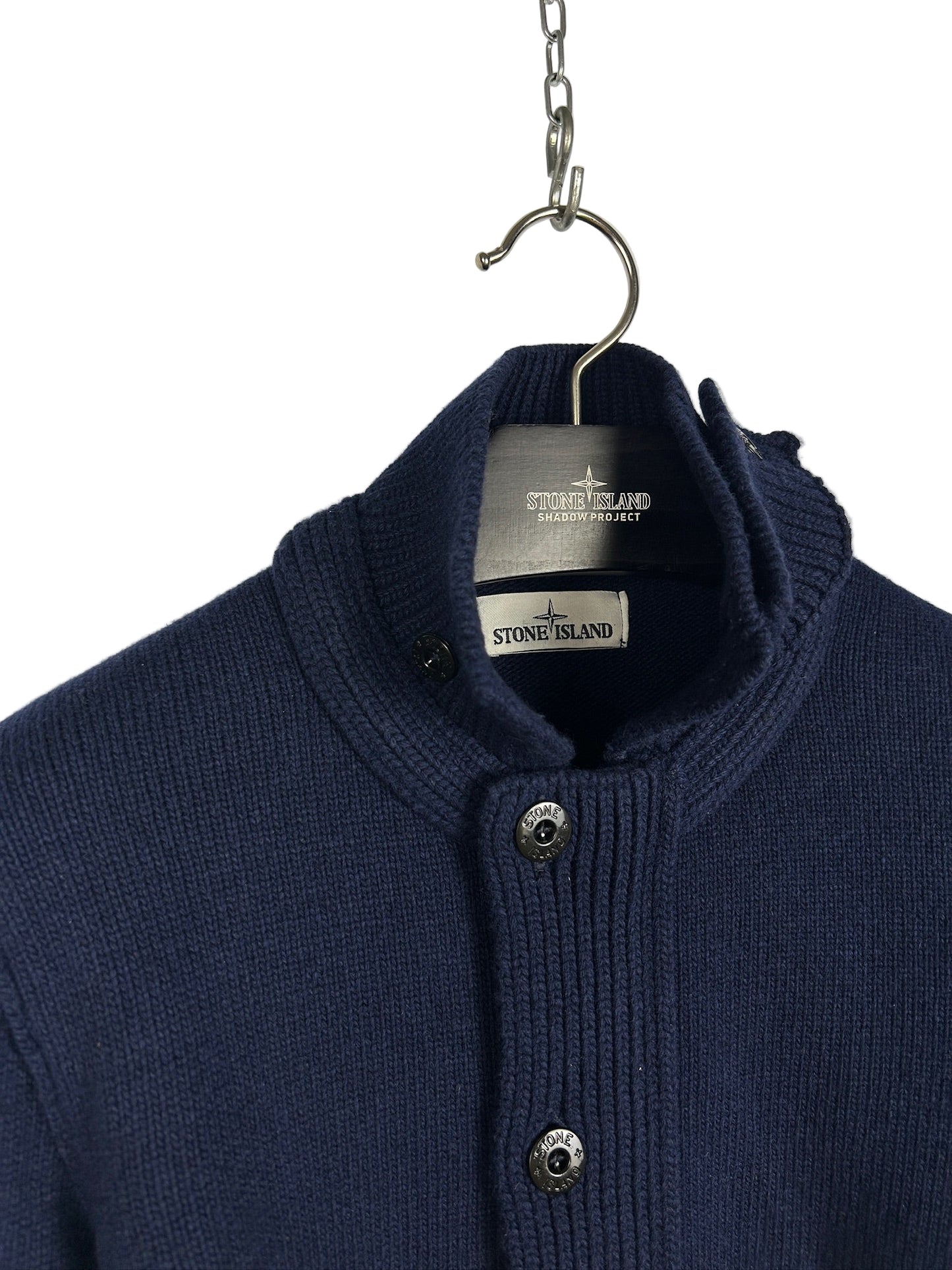 Maglione blu in lana con bottoni Stone Island - Taglia M