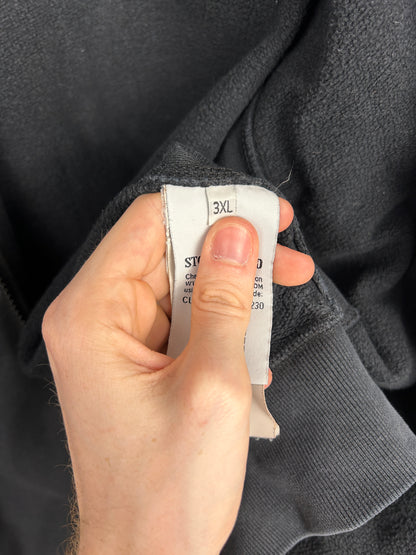 Felpa nera con zip e cappuccio Stone Island - Taglia XXXL