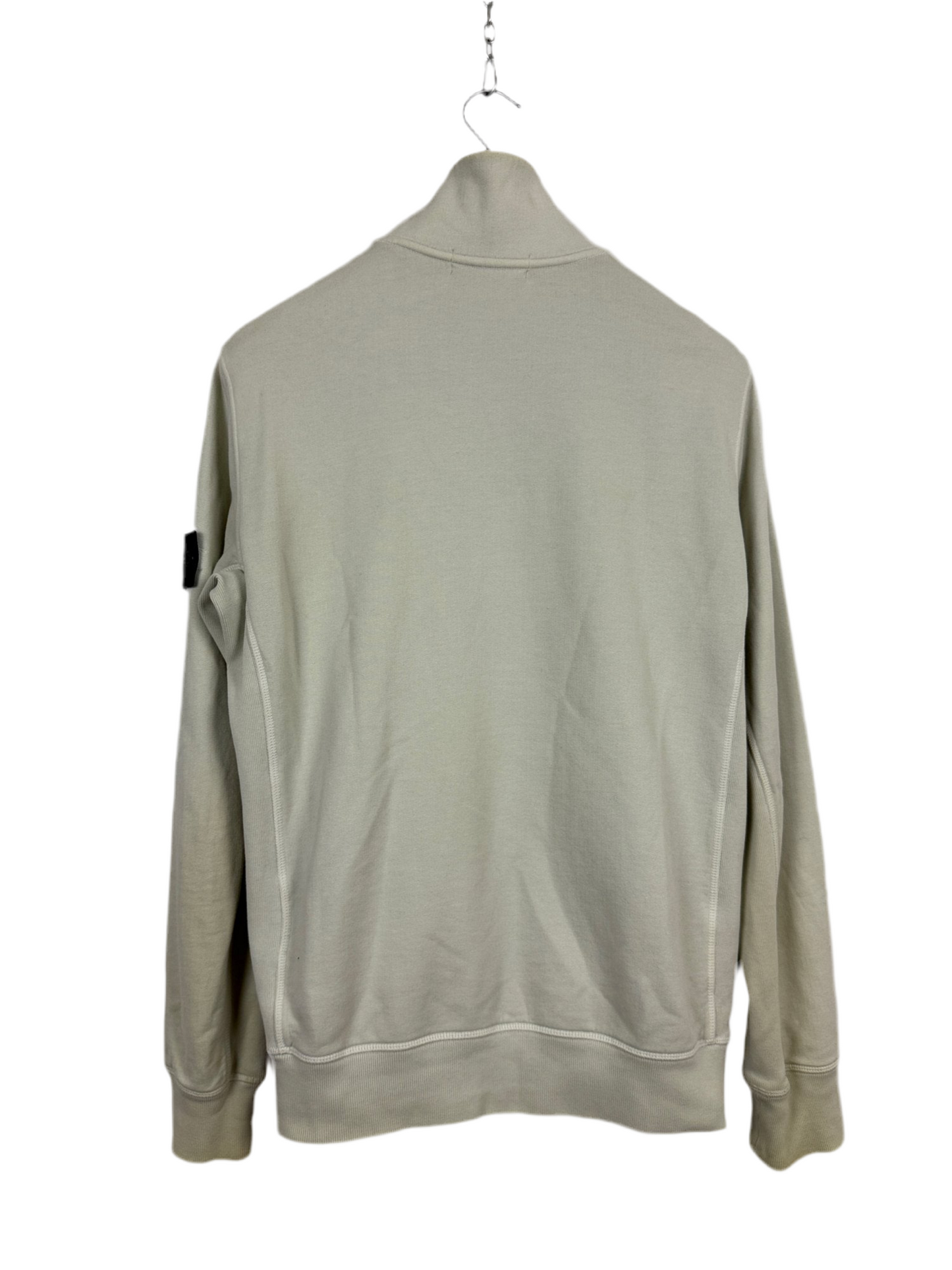 Felpa bianco-panna con zip e collo alto - Taglia L