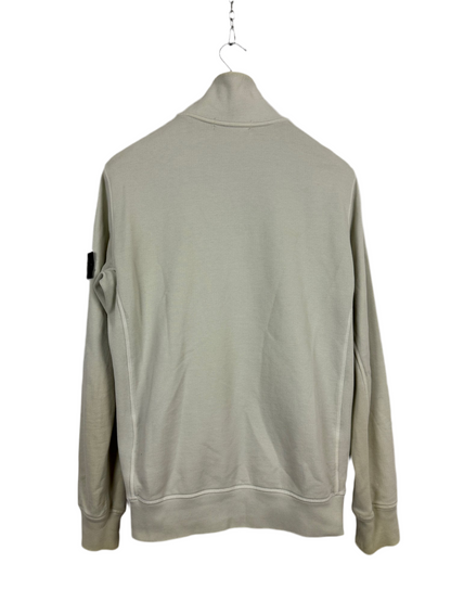 Felpa bianco-panna con zip e collo alto - Taglia L