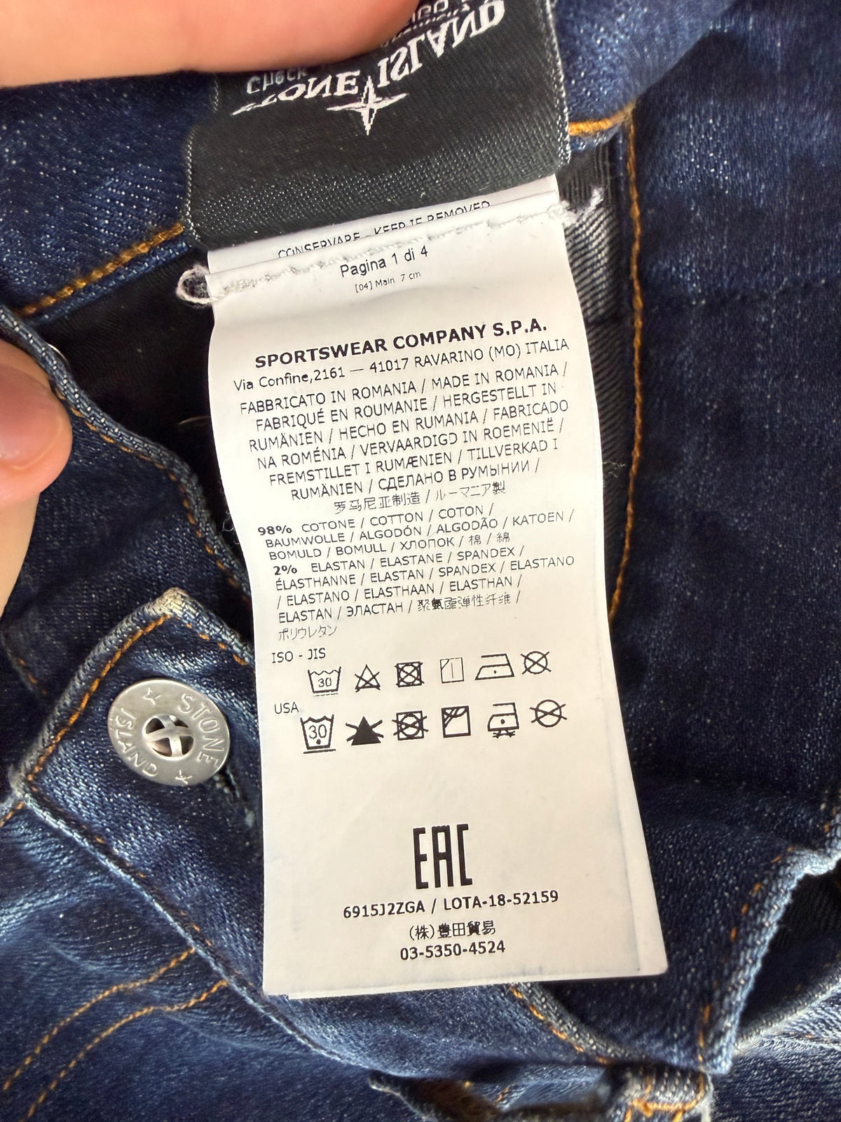Blue Stone Island Denim Shorts - Size W31