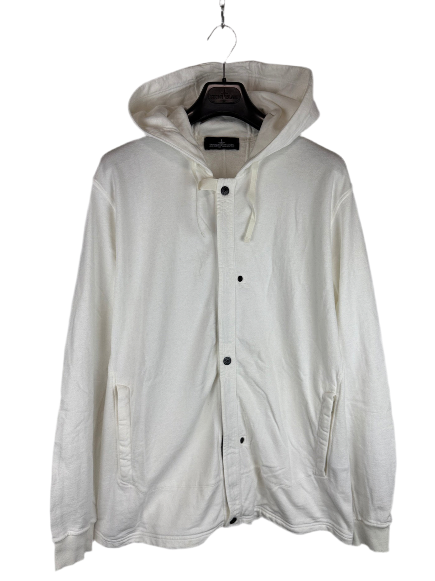 Felpa bianca con bottoni e cappuccio Stone Island Shadow Project - Taglia XL