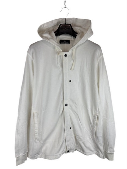 Felpa bianca con bottoni e cappuccio Stone Island Shadow Project - Taglia XL