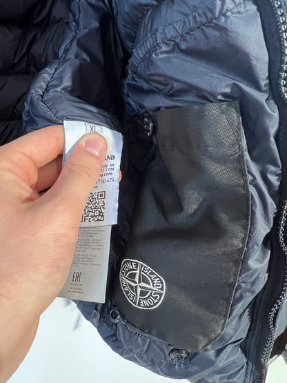 Piumino blu Stone Island “Garment Dyed Micro Yarn Down” (nuovo con cartellino) - Taglia L