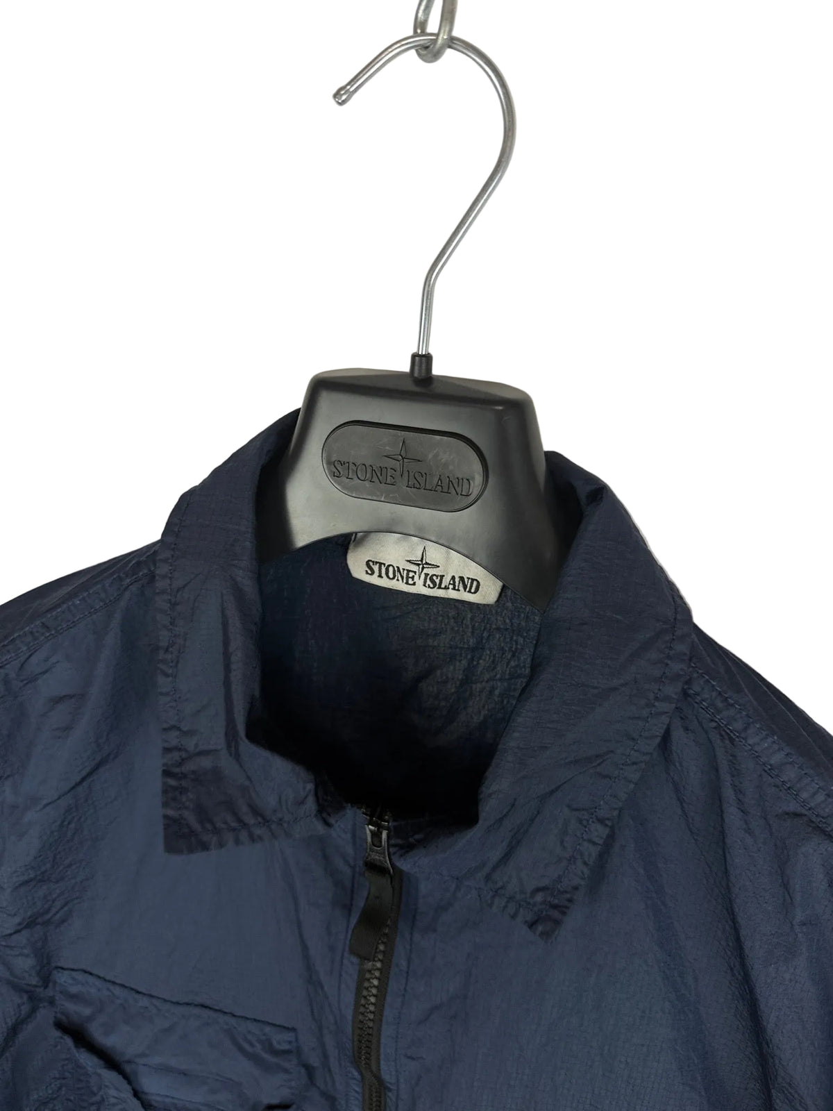Overshirt ripstop blu in nylon metal con chiusura a zip Stone Island - Taglia M