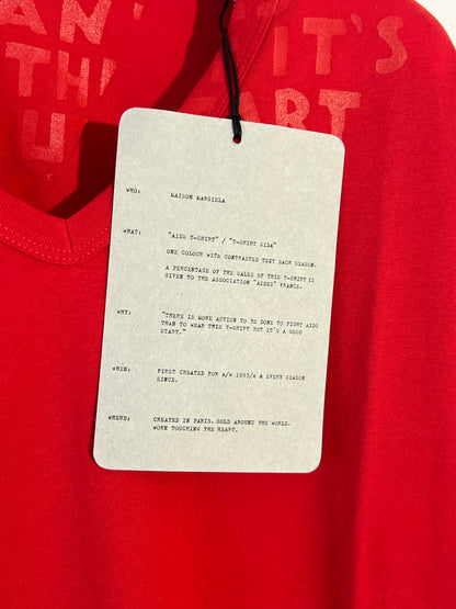 T-shirt rossa Maison Martin Margiela (nuova con cartellino) - Taglia XL
