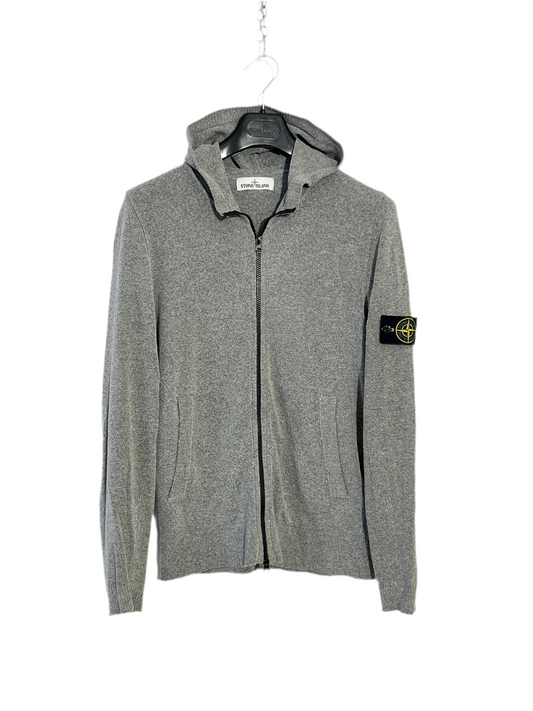 Maglione grigio con zip e cappuccio Stone Island - Taglia M