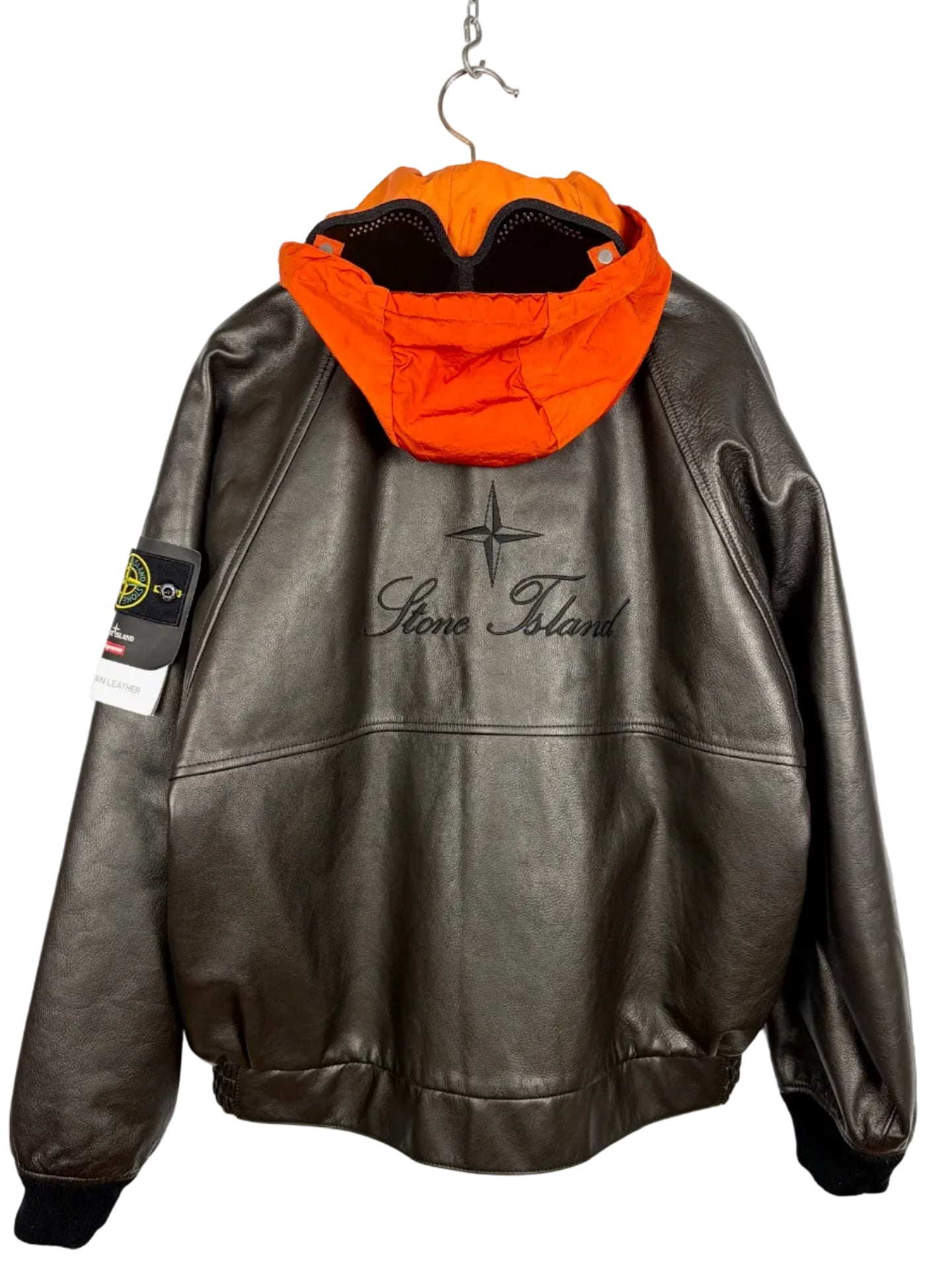 Giacca Helicopter Full Grain Leather Stone Island x Supreme (nuova con cartellino) - Taglia L