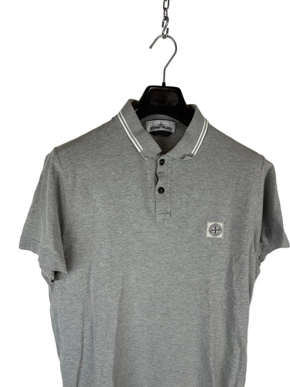 Stone Island Short-Sleeve Grey Polo Shirt - Size L