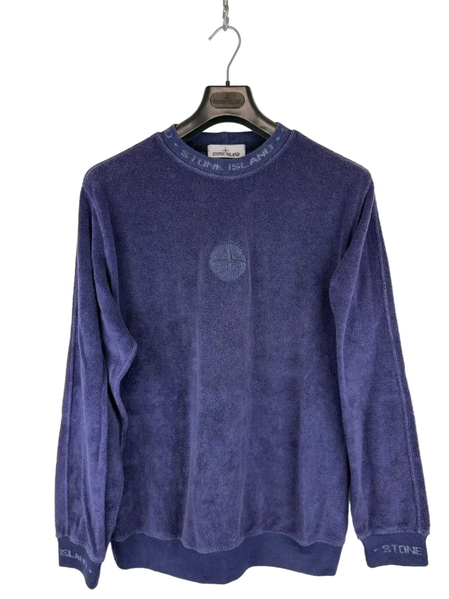 Maglione blu violaceo in ciniglia Stone Island - Taglia L
