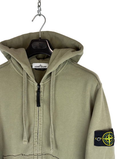 Felpa verde kaki con zip e cappuccio Stone Island - Taglia XL