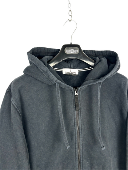 Felpa nera con zip e cappuccio Stone Island - Taglia XXXL
