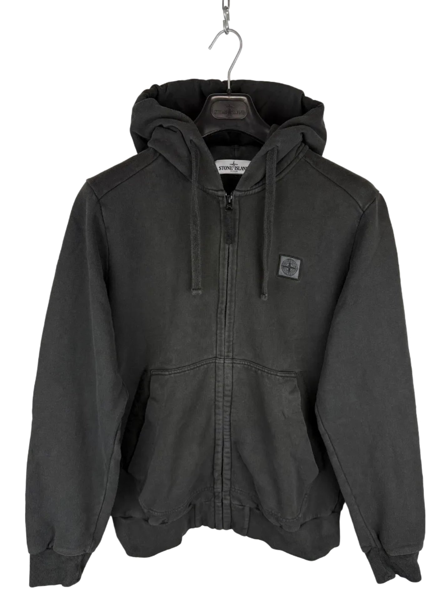 Felpa nera con zip e cappuccio Stone Island - Taglia XL