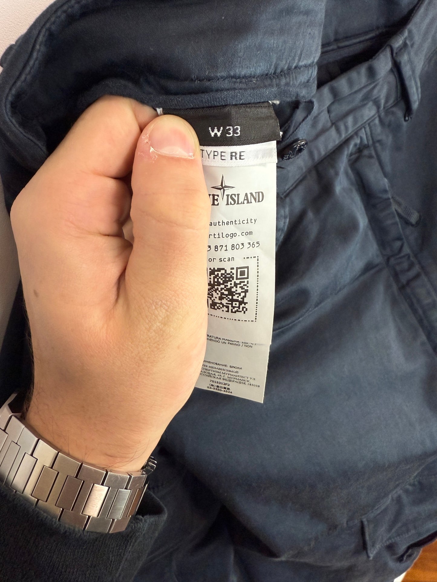 Pantaloni cargo ghost blu navy Stone Island - Taglia W33