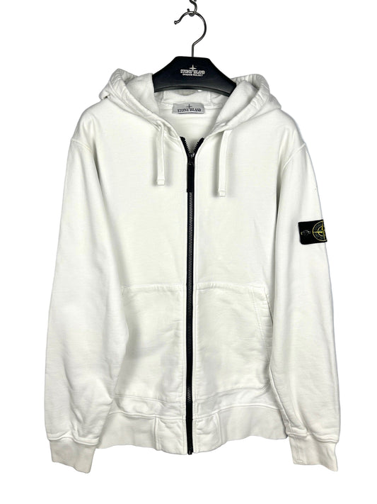 Felpa bianca con zip e cappuccio Stone Island - Taglia XL