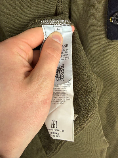Felpa verde kaki con cappuccio Stone Island - Taglia L