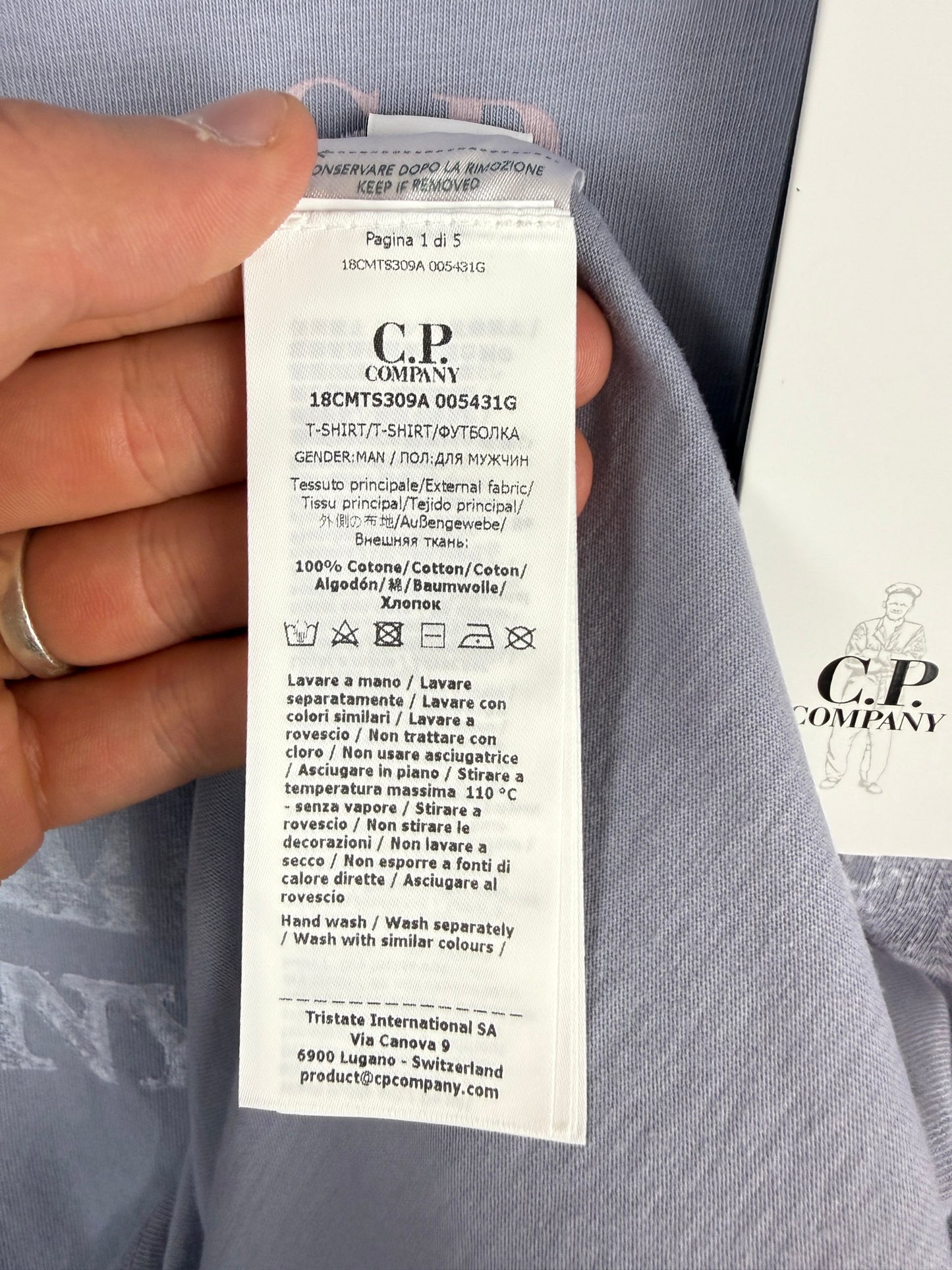 T-shirt lilla C.P. Company (nuova con cartellino) - Taglia S