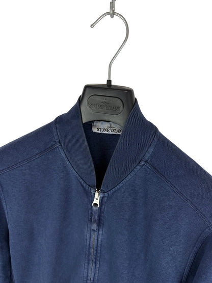 Felpa blu a collo alto con zip Stone Island - Taglia L