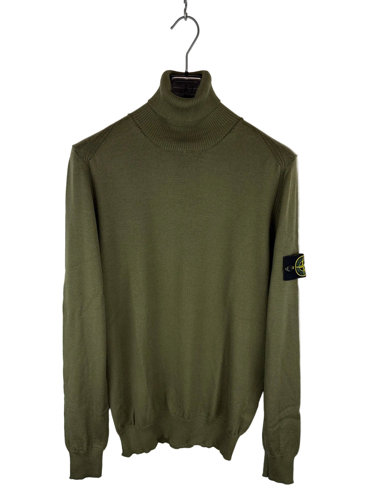 Maglione dolcevita verde in 100% lana Stone Island - Taglia M