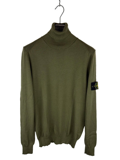 Maglione dolcevita verde in 100% lana Stone Island - Taglia M
