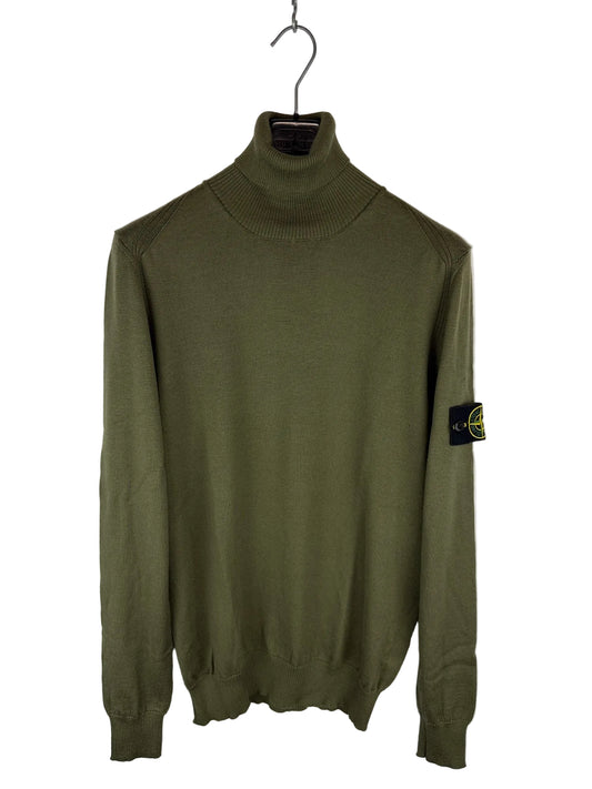 Maglione dolcevita verde in 100% lana Stone Island - Taglia M - foto 1