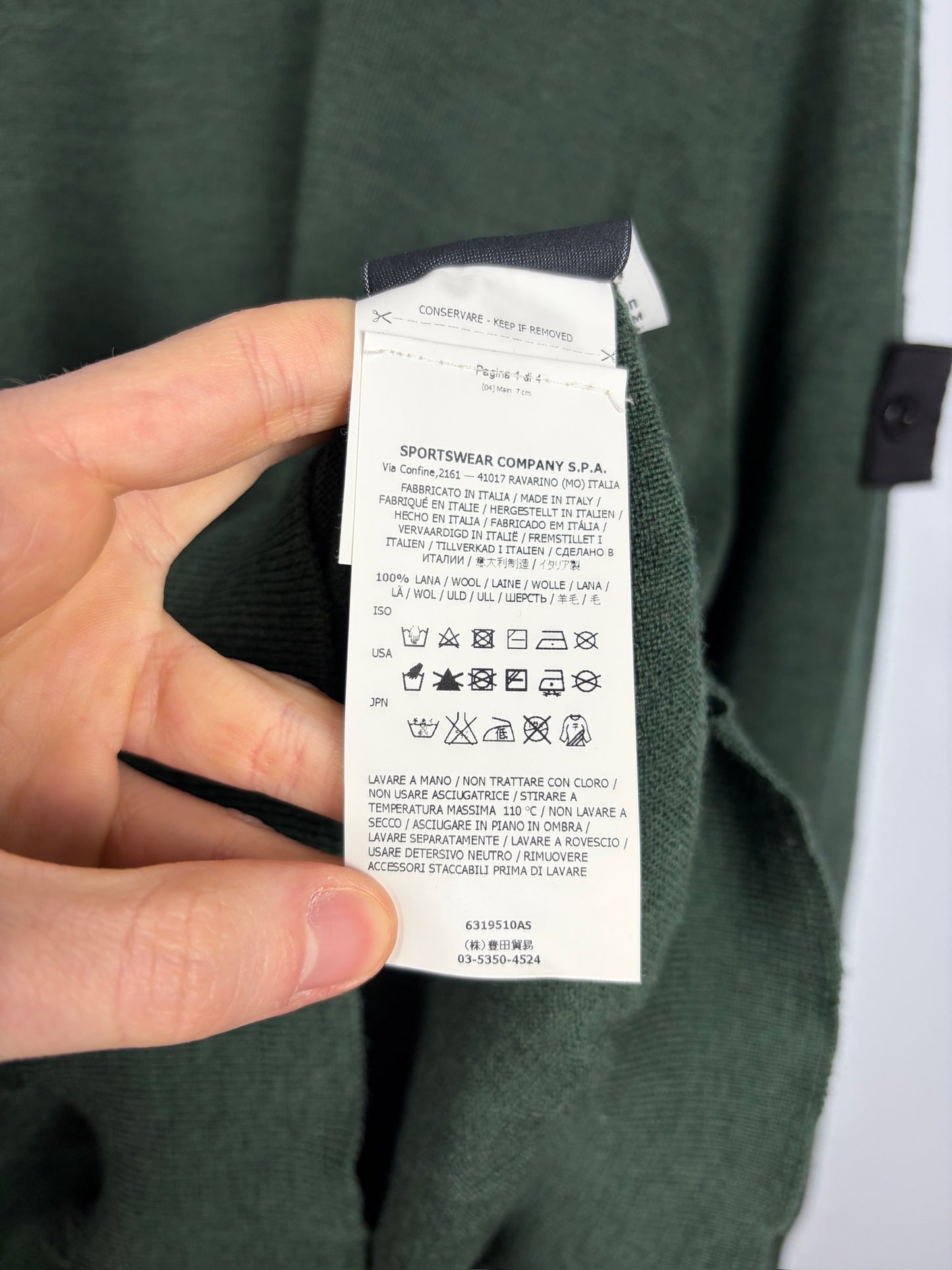 Maglione verde Stone Island Shadow Project - Taglia L
